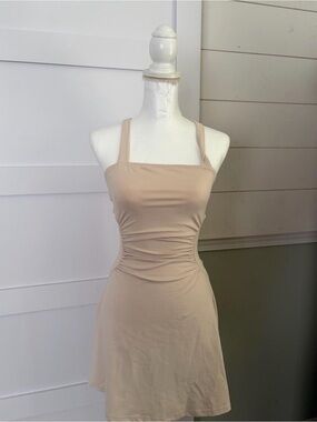 & Other Stories Beige Square-Neck Mini Dress